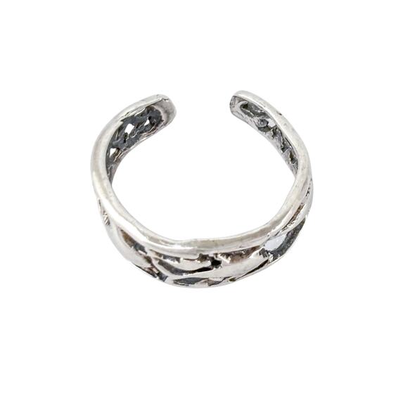 Vintage Shube Sterling Silver 925 Dolphin Cutout Open-Back Toe Ring Size 4 - Picture 3 of 10